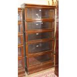 A collection of Globe Wernicke and Company Ltd bookcase sections, comprising five base and cornice