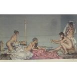 After Sir William Russell Flint RA (1880-1969), 'The Silver Mirror', a coloured print, signed in