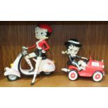 Two Fleischer Studios/ King Features Betty Boop composite figures: seated on a pink scooter, 30cm