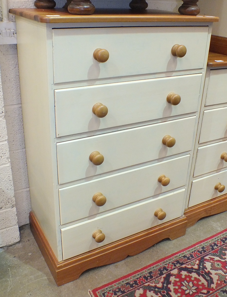 A taller chest of five long drawers, 71cm.