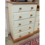 A taller chest of five long drawers, 71cm.