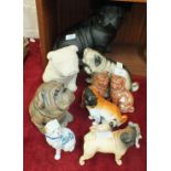 A Beswick matt model of a pug, Cutmil Cupie, 10.5cm, a similar smaller gloss model, 6.5cm and