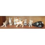 A Beswick model, Persian Kitten - Standing, ginger Swiss roll colourway, 12cm, six composite cat