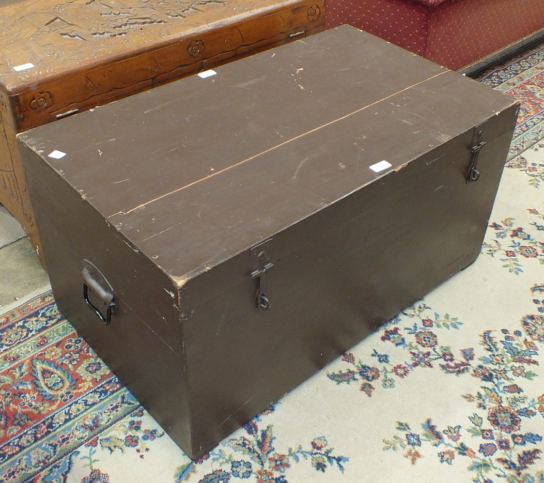 A painted pine chest, 90cm wide.