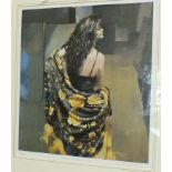 After R O Lenkiewicz, "Karen with Bronze Shawl", a limited edition coloured print, 412/500, signed