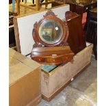 An upholstered oak Ottoman box, 87cm long, a single-door mahogany medicine cupboard, 65cm high, 41cm