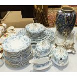 Approximately forty pieces of SH & Sons 'Coronet' blue, white and gilt decorated dinnerware, a