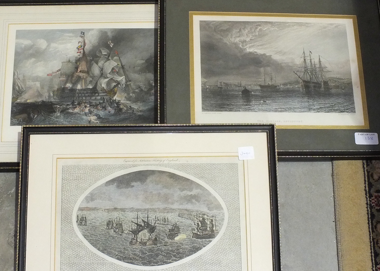 Two framed coloured engravings for The Modern Universal British Traveller, 'View of Mount Edgcumbe - Image 6 of 6