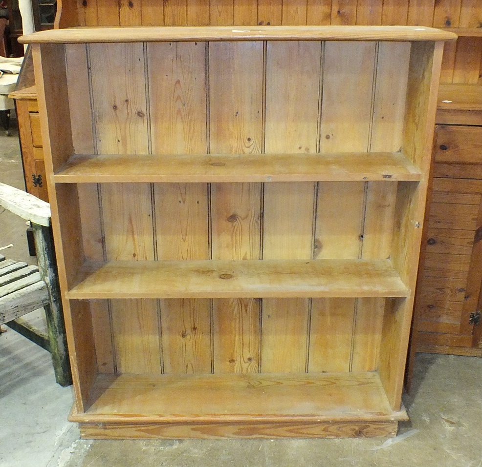 A hanging pine wall shelf fitted with a mirrored door and two small drawers, 76.5cm wide, 72cm high, - Image 2 of 3