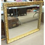 A large modern gilt-framed bevelled wall mirror, plate 75 x 100cm, 90 x 115cm overall.