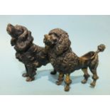 A cold bronze pin cushion in the form of a Poodle, 7cm high, (cushion lacking), etc.