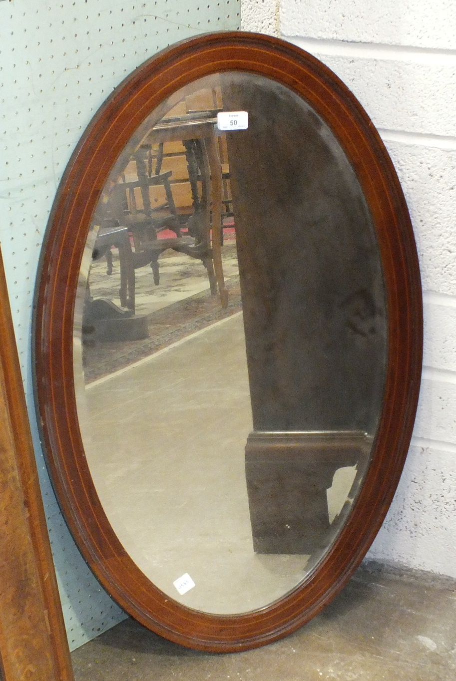 A 19th century French burr walnut cross-banded pier mirror, the arched corniced frame enclosing a - Image 2 of 4