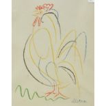 After Picasso, 'The Rooster', a framed coloured print, 48.5 x 38.5cm and other pictures and prints.