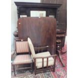 A 19th century mahogany pedestal sideboard, the rectangular top with low back above three frieze