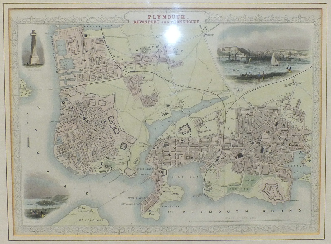 A framed map bookplate 'Cornwall and Devonshire', pub. Alex Hogg for Walpolle's Bristol Traveller, - Image 2 of 2