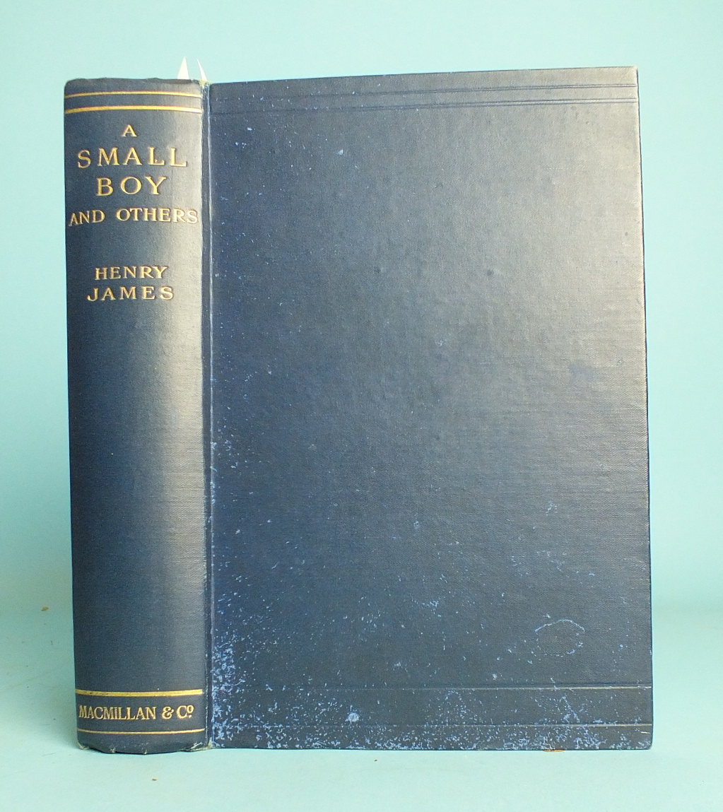 James (Henry), A Small Boy and Others, 1st edn, frontis (detached), signed by author and dedicated