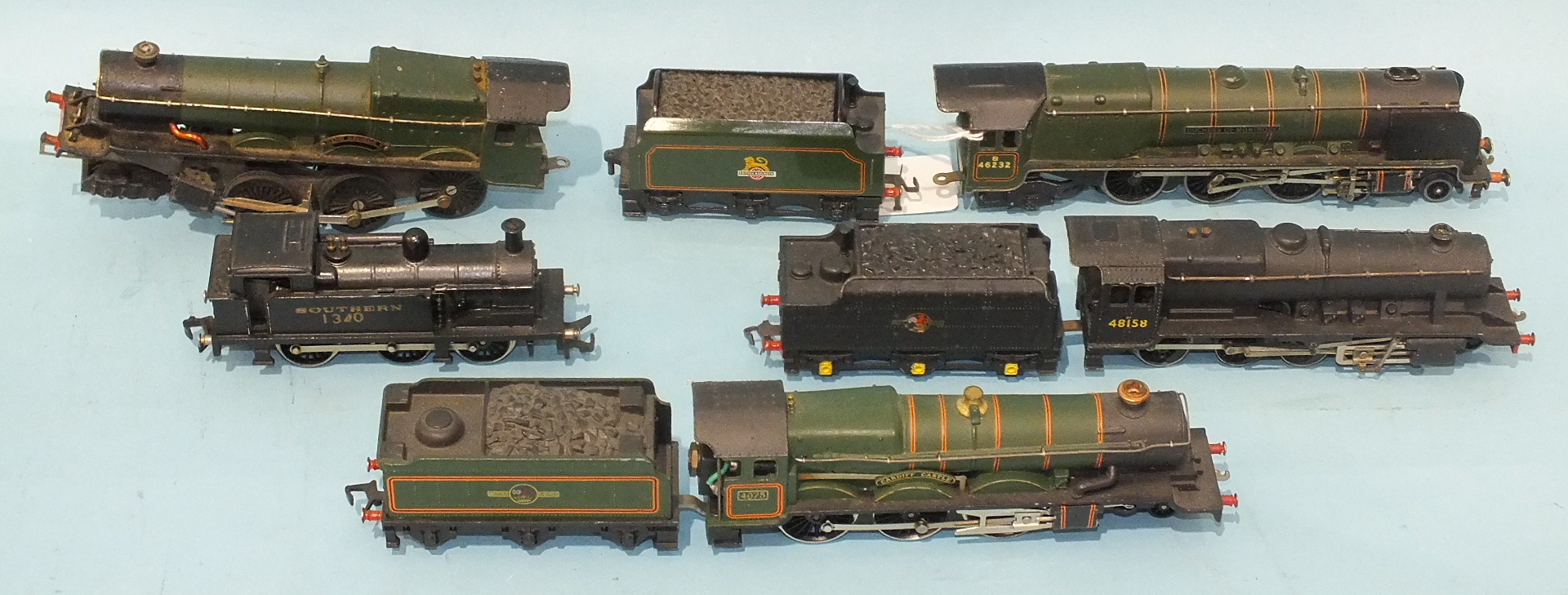 Hornby Dublo, two unboxed locomotives with tenders: EDL 12 Duchess Class 4-6-2 "Duchess of