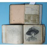Two Edwardian autograph books containing photographs of music hall entertainers, some signed,