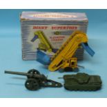 Dinky Supertoys 964 elevator loader, boxed, 651 Centurion tank and a Britains 9730 4.7" naval