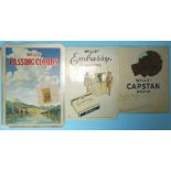 Three Will's Cigarettes tin advertising signs: "Embassy", 27 x 19cm, "Capstan Medium", 24 x 19cm and