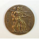 A bronze 1929 Italian Fascist medal, obv. "Sorti Devota Futurae", rev. bundle of rods and axe tied