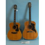 An Eko six-string acoustic guitar and a Kasuga model F-15 acoustic guitar, (2).