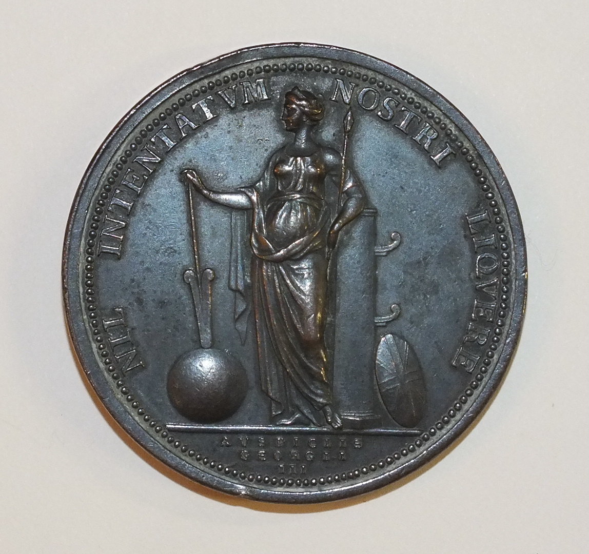 A bronzed copper 1784 James Cook Memorial Medal by Lewis Pingo for the Royal Society, showing a bust - Bild 2 aus 2