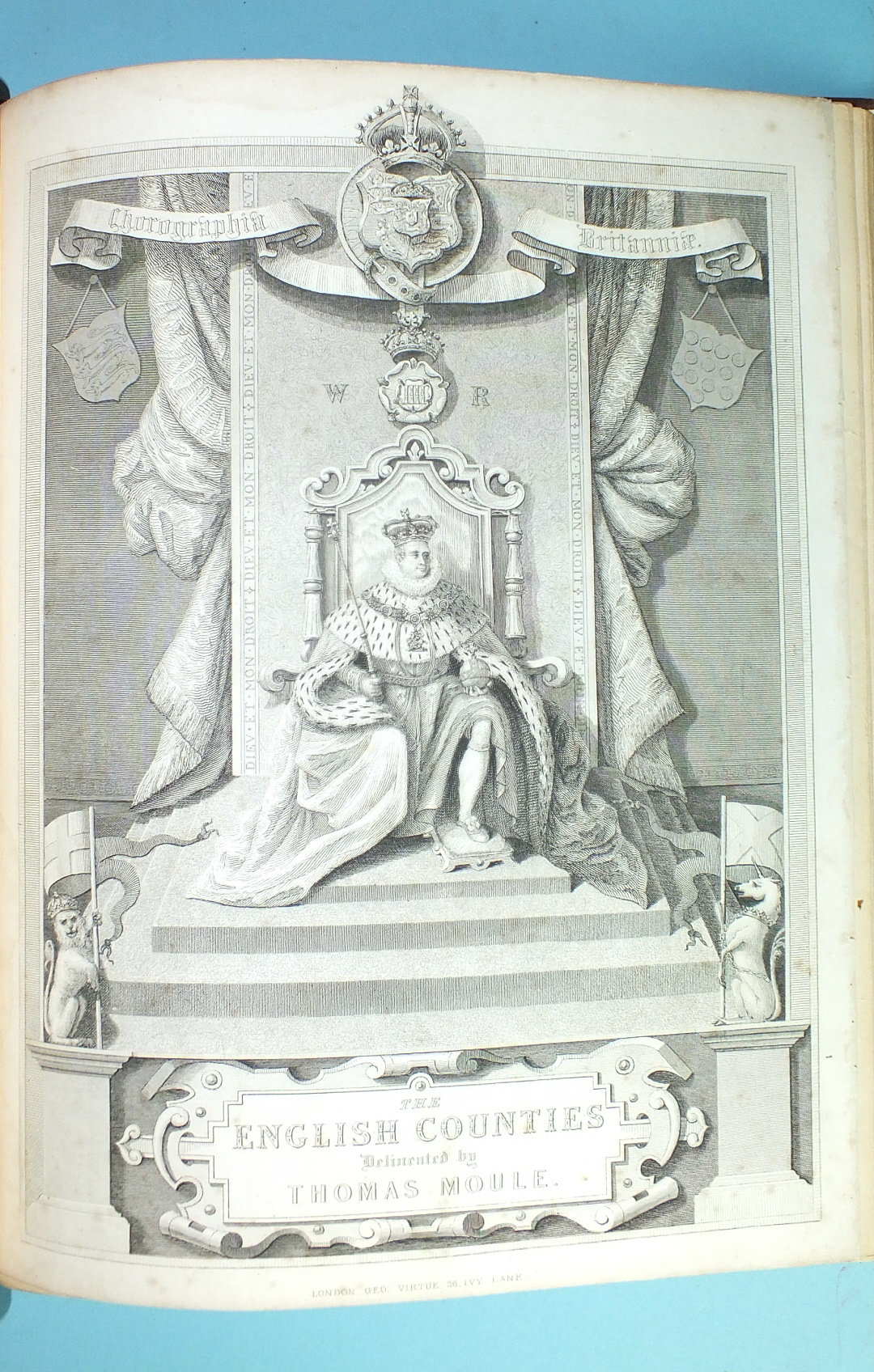 Camden's Britannia - an extract, pp199-208 'Denshire' with dp hd col map by William Kip, rebound - Image 3 of 4