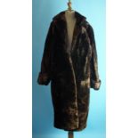 A beaver lamb fur coat, full-length.