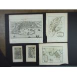 Messina & Palermo, five plans and views, Merian 1641, Messina, no colour, image 34.5 x 20.5cm,