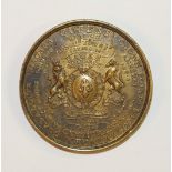 A 1759 Betts-419 "Success" Medal Mule in brass, 4.3cm diameter. This is a muling of the Betts-419