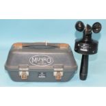 A Munro Ltd, London, anemometer, cased.