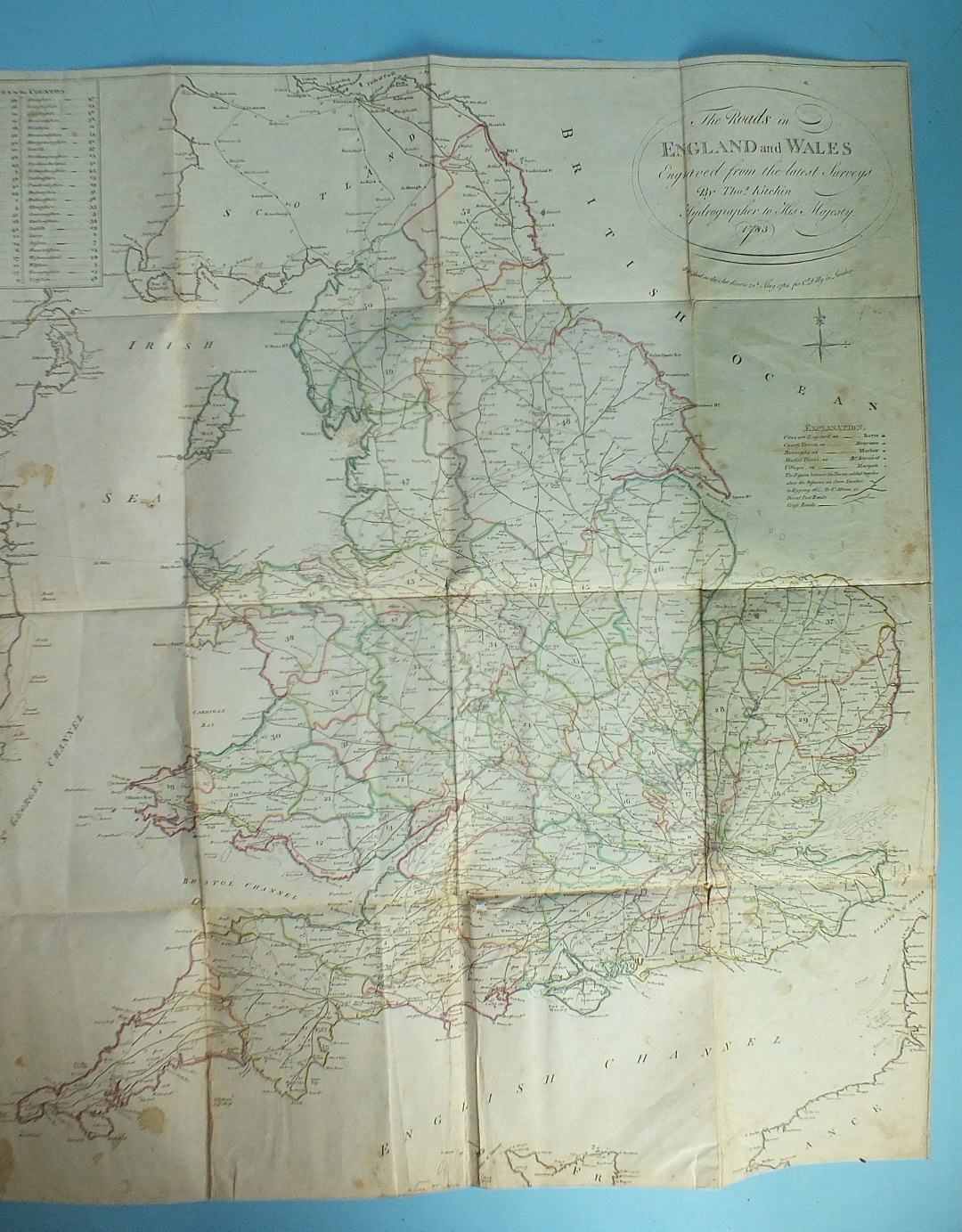 Kitchin (Thomas), The Traveller's Guide Through England and Wales, engr hd col map in pocket at rear - Image 3 of 3