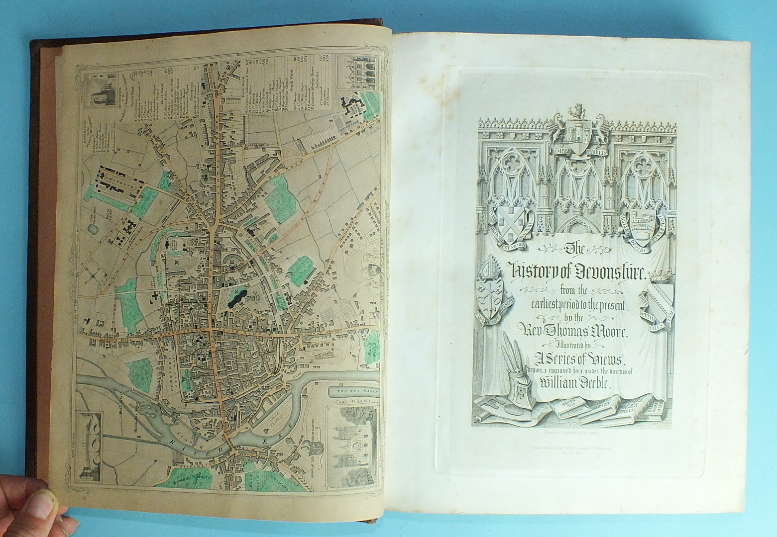 Moore (Rev. Thomas), The History of Devonshire, 2 vols, engr tp, engr plan, map and 90 plts, - Image 2 of 3