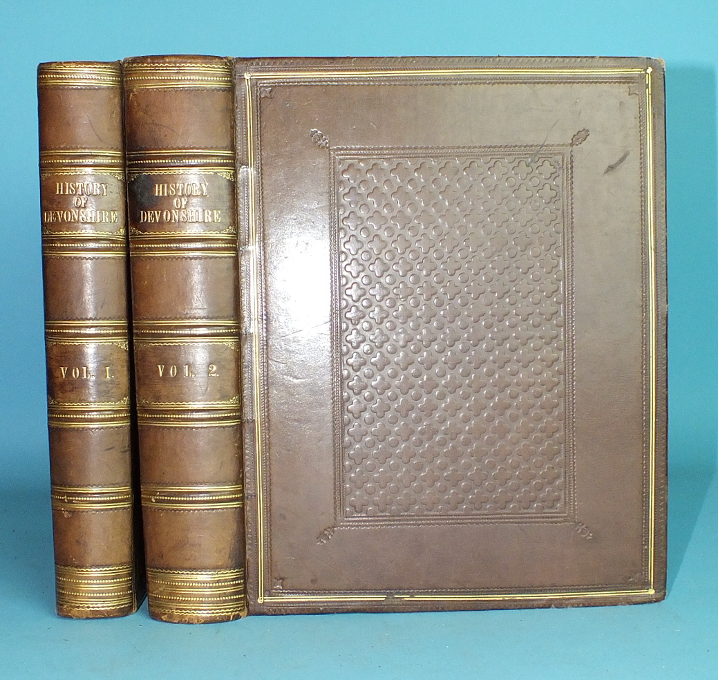 Moore (Rev. Thomas), The History of Devonshire, 2 vols, engr tp, engr plan, map and 90 plts,