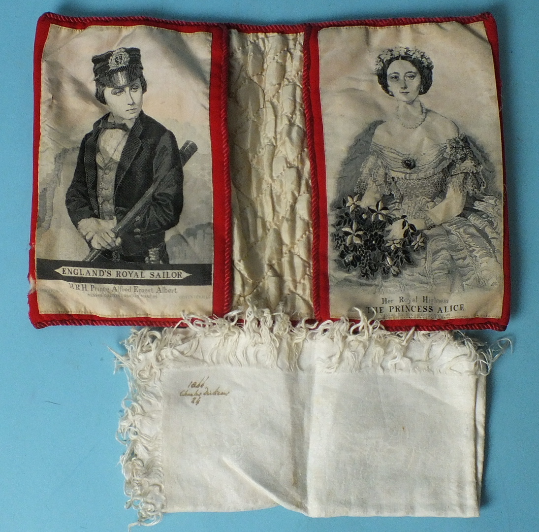 Two woven silk portraits by Dalton & Barton, of "England's Royal Sailor" HRH Prince Alfred Ernest