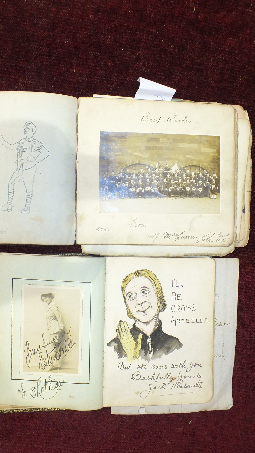 Two Edwardian autograph books containing photographs of music hall entertainers, some signed, - Bild 5 aus 6