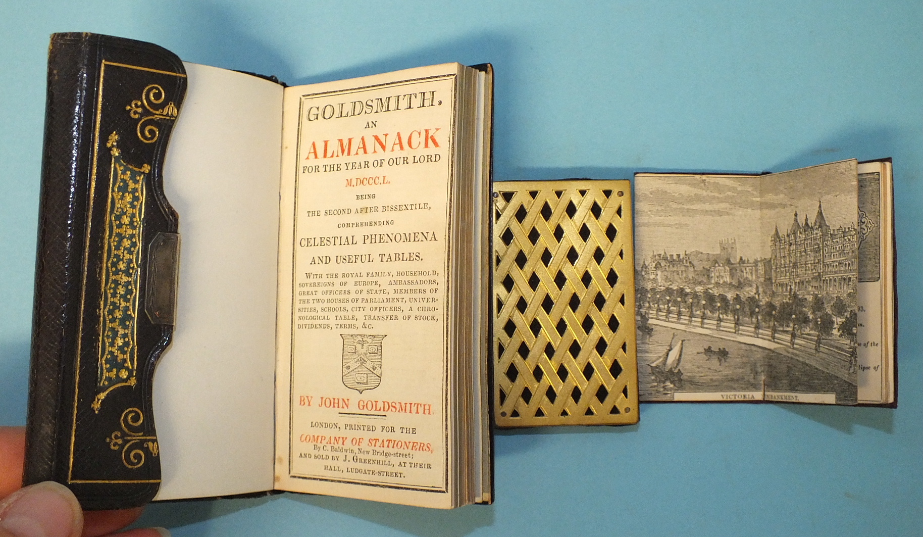 Goldsmith (John), An Almanac for the Year of our Lord 1850, front pocket, pencil pocket, black mor - Image 2 of 3