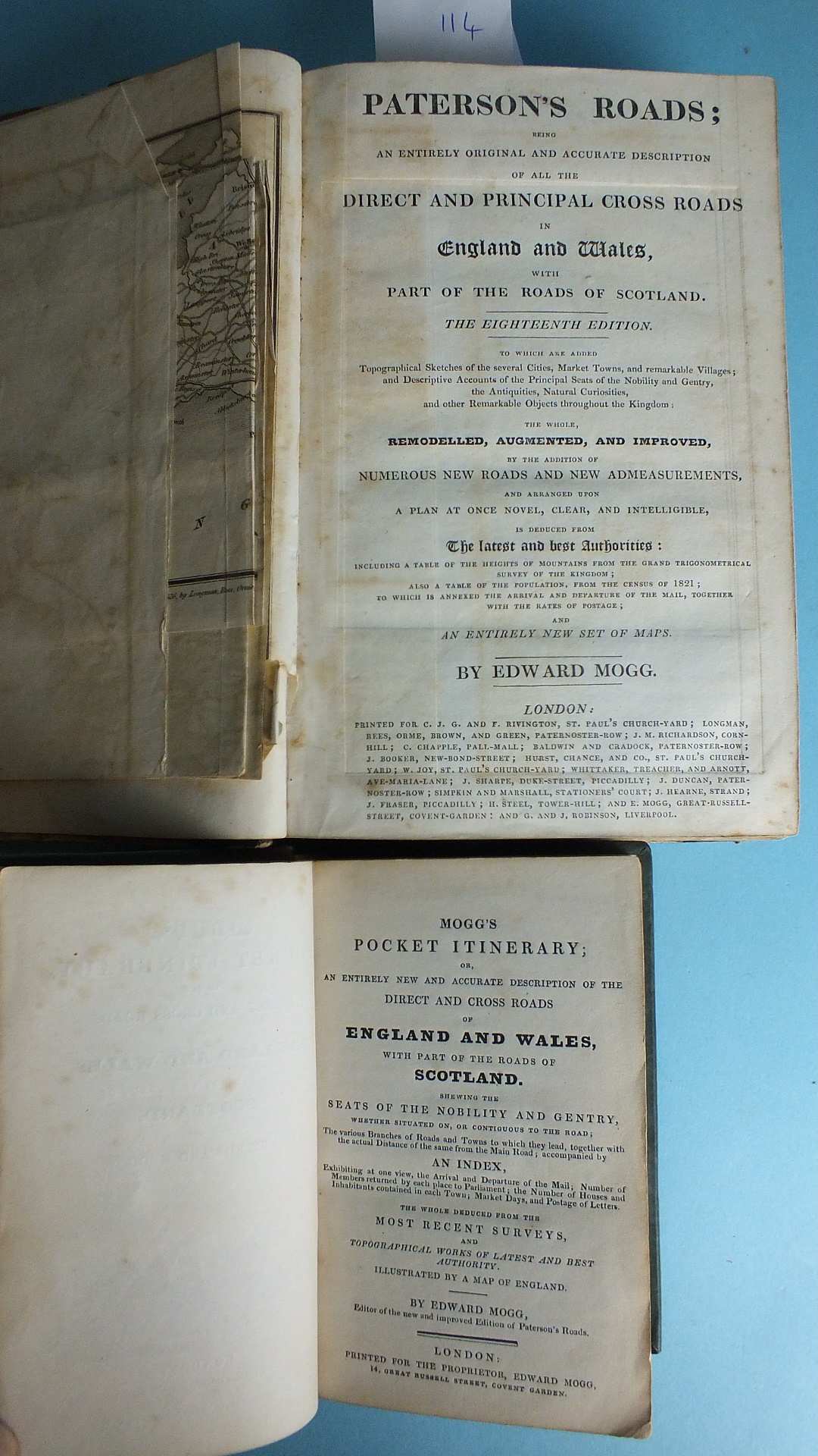 Mogg (Edward), Paterson's Roads, 18th edn, fldg engr Map of England and Wales, frontis, 12 maps on 9 - Image 2 of 5