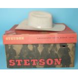A dove grey Stetson hat, size 55 6?, boxed.