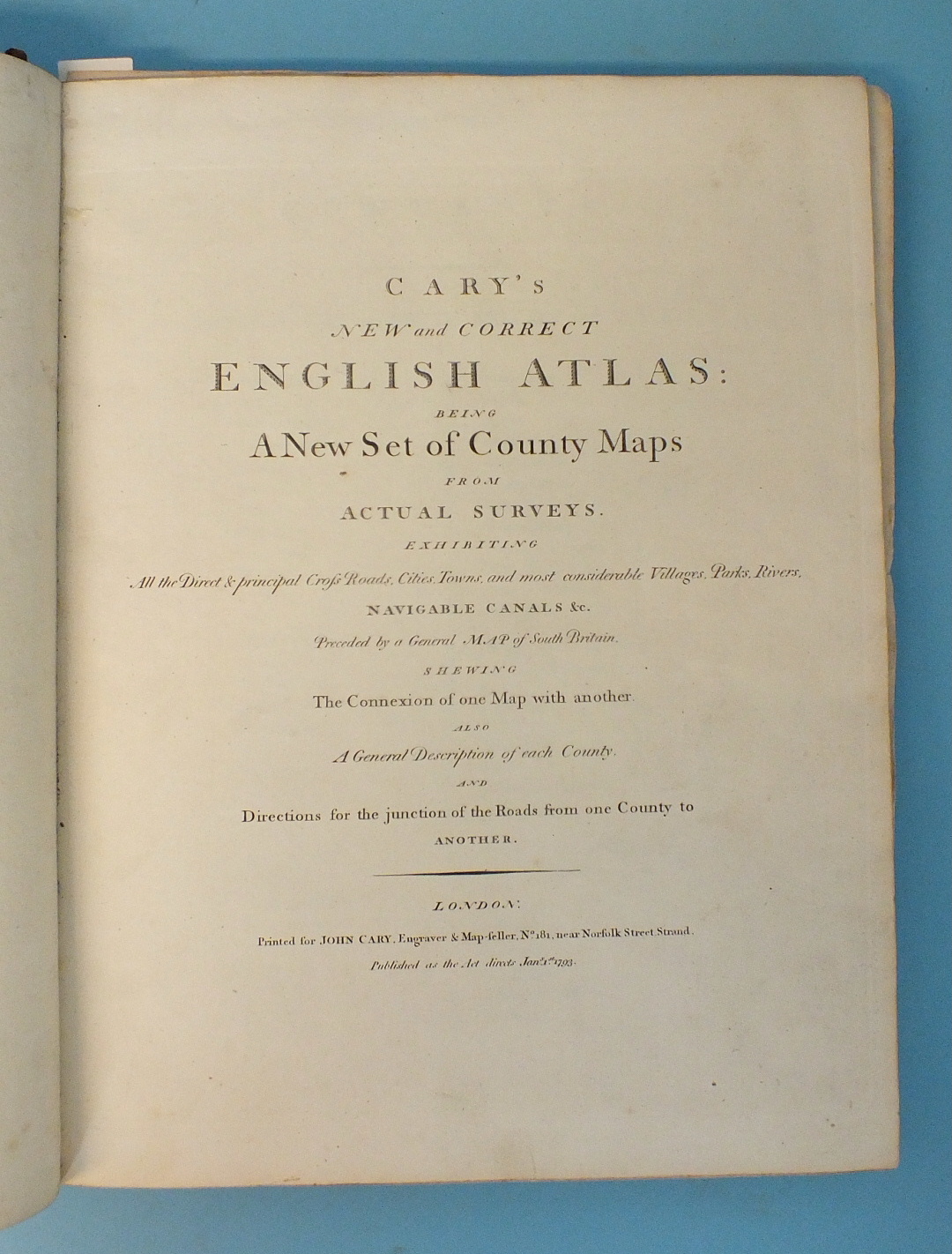 Cary's New and Correct English Atlas Being a New Set of County Maps from Actual Surveys......, - Image 2 of 3