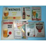 Seven tin advertising signs, including "Castletown", 29 x 20cm and two "Symonds": Luncheon Stout and