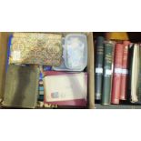 A large accumulation of stamps in albums, stock books and loose, contained in two boxes, with