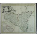 Senex, John, A Map of the Island & Kingdom of Sicily from the Latest Observations, London, 1721,