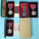 Three boxed Imperial Service Medals to John Rendle, LTJ Hatton and James Charles Tucker and another,