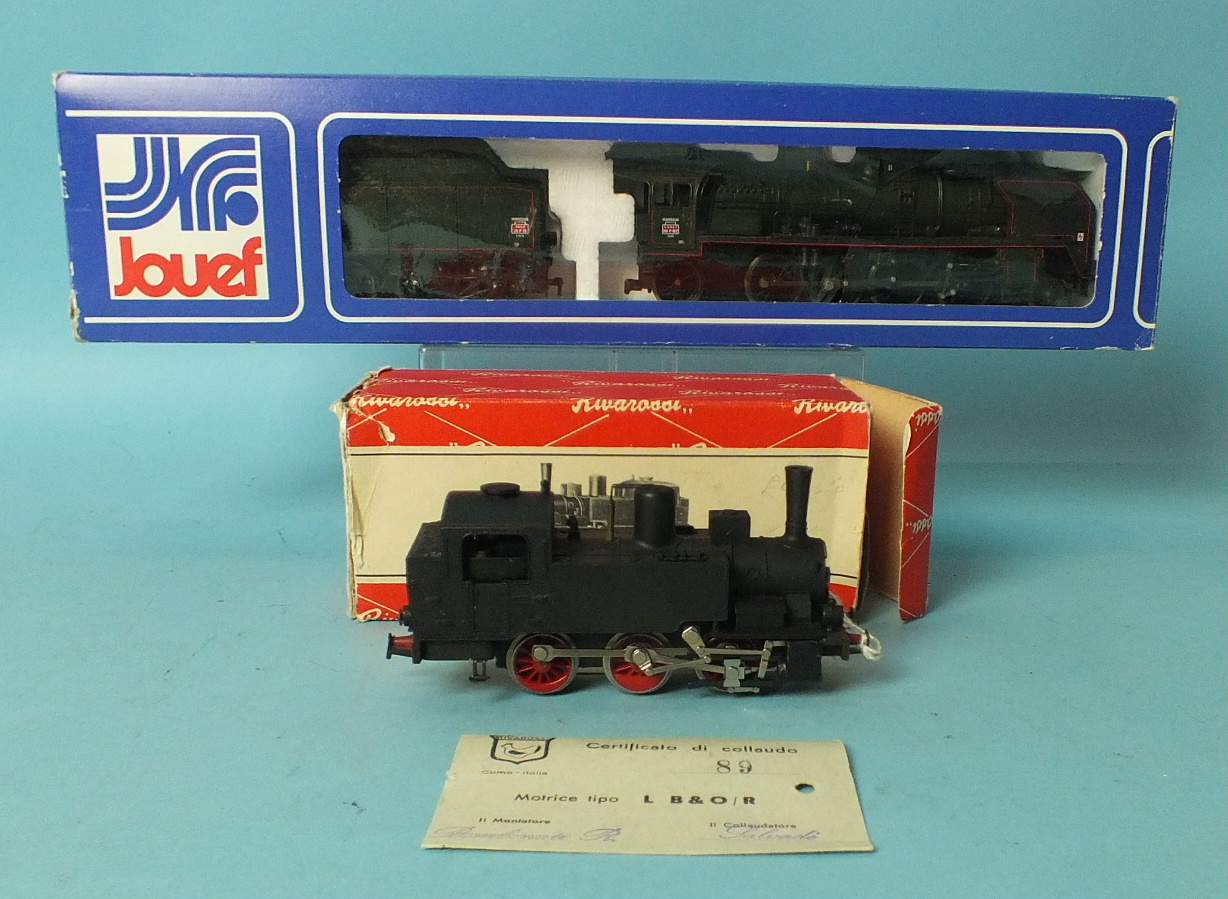 Rivarossi HO gauge L835 R 0-6-0 tank locomotive, boxed with certificado di collaudo, and a Joueff