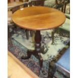 A Late-Victorian mahogany circular-top table on turned column and tripod support, 49cm diameter