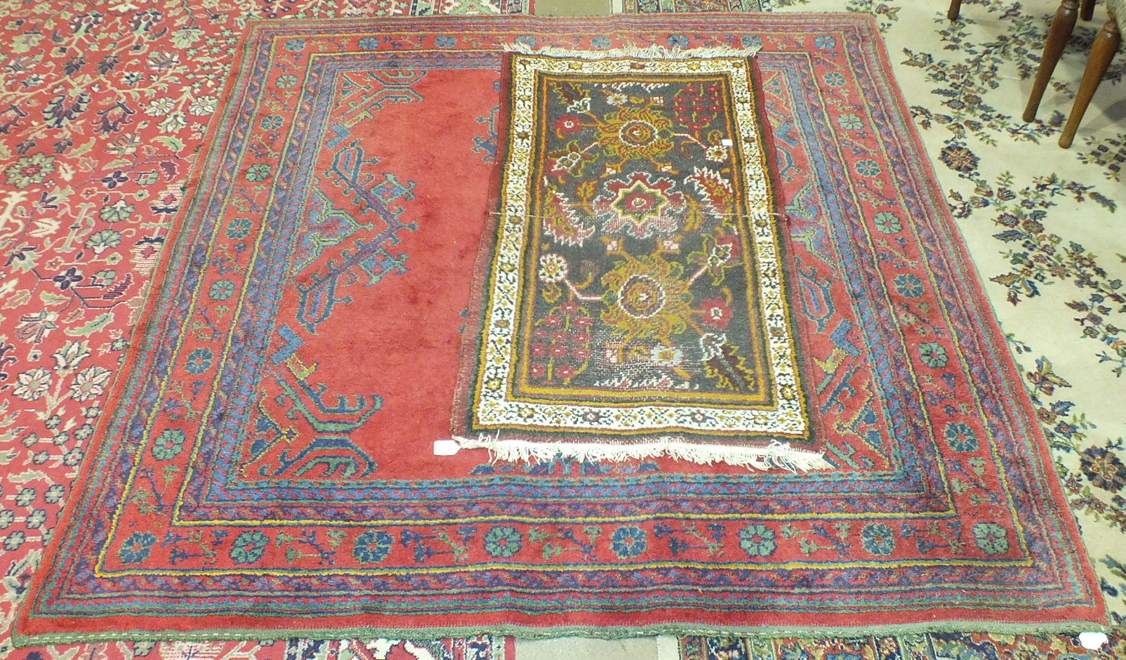 A Turkey rug, 180 x 195cm and one other rug, (2).