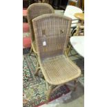 A Maples & Co. wicker-work chair and a similar chair by Dryad, (2).