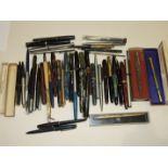 A collection of approximately twenty-five various fountain pens, some a/f and a collection of